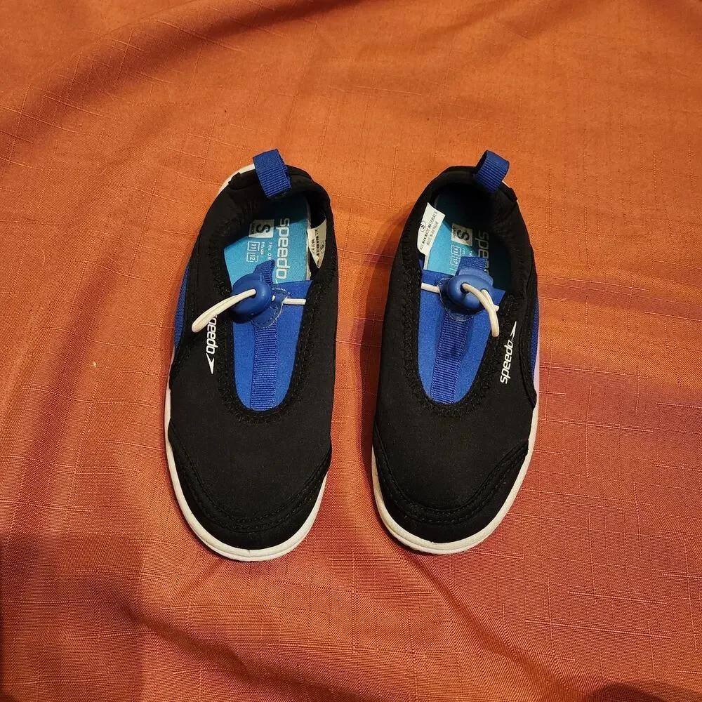 SPEEDO Blue & Black SurfWalker Pro Water Shoes kids Boys/Girl Black Size S-11/12